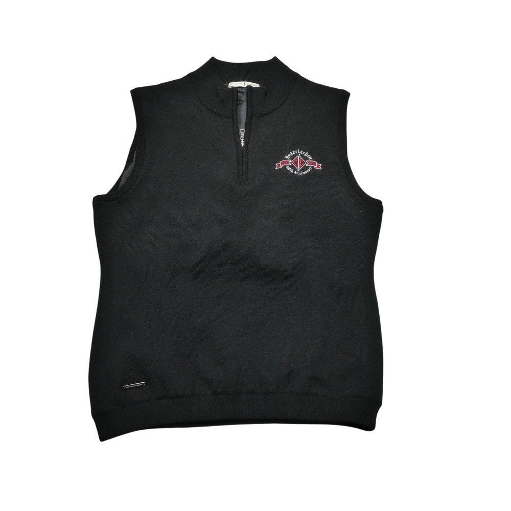 Fairway & Greene‎ Vest Womens Small Wool Quarter Zip Interlachen Golf 1909-2009